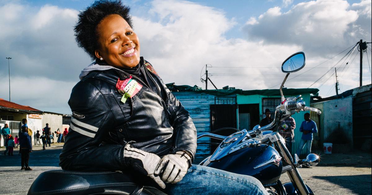 Black female deals bikers