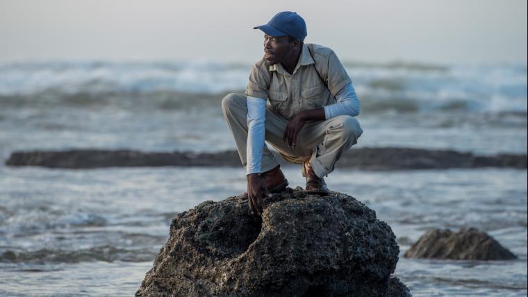 Man standing on rock